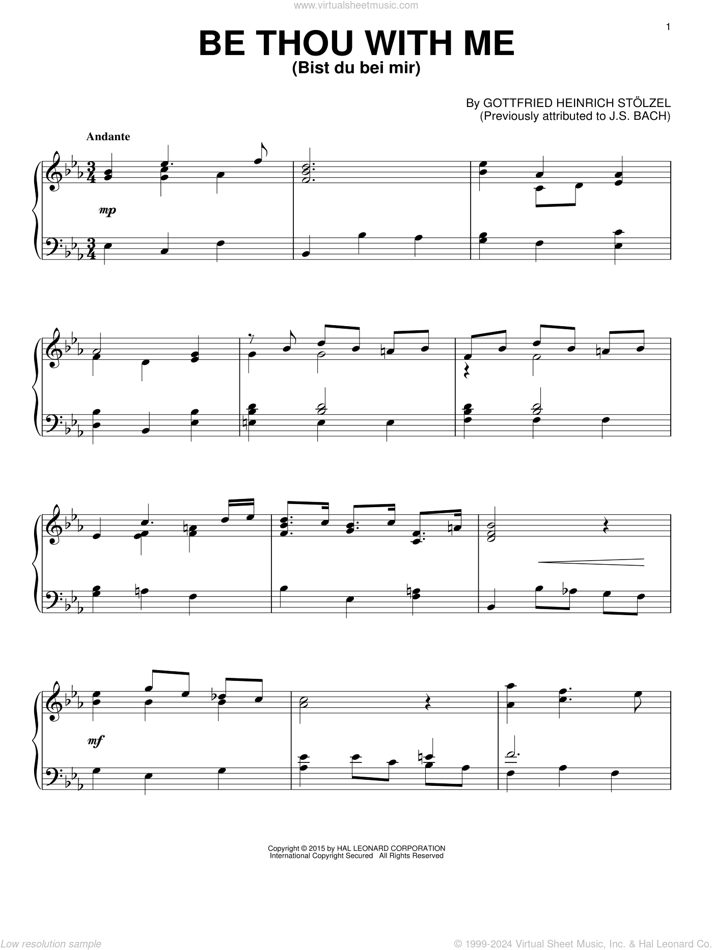Bist Du Bei Mir, (intermediate)