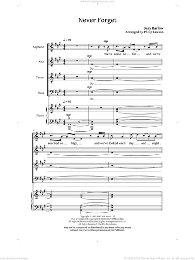 Never Forget (arr. Philip Lawson)