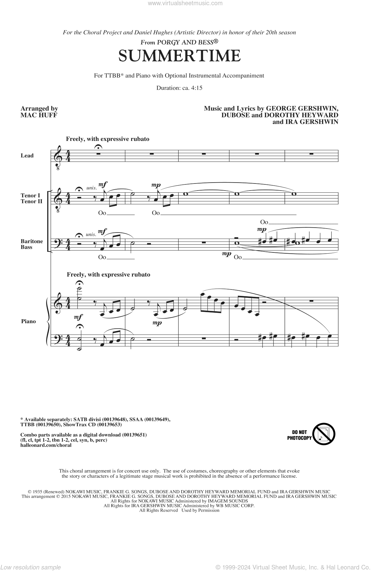 Summertime (arr. Mac Huff)