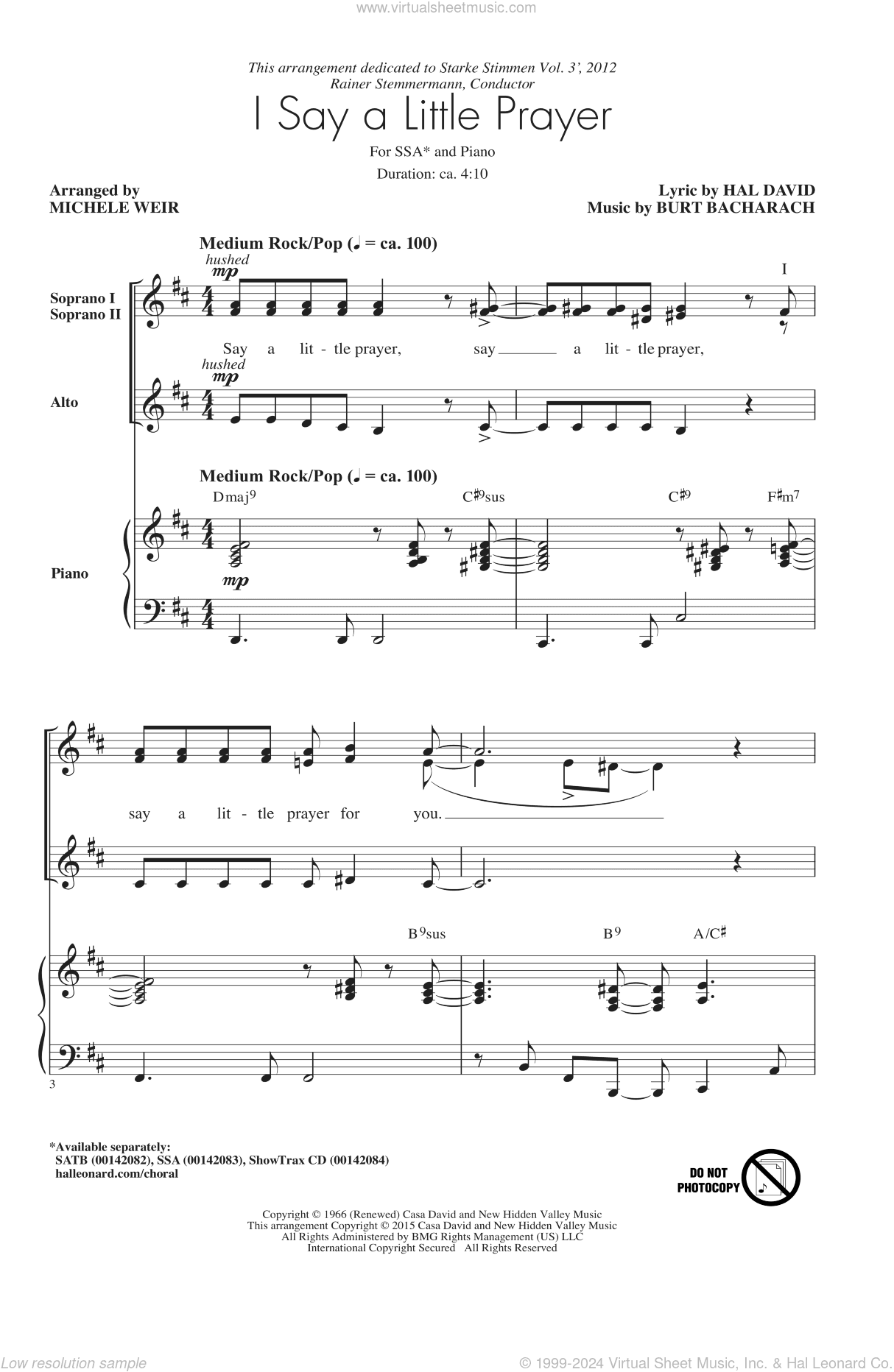 I Say A Little Prayer (arr. Michele Weir)