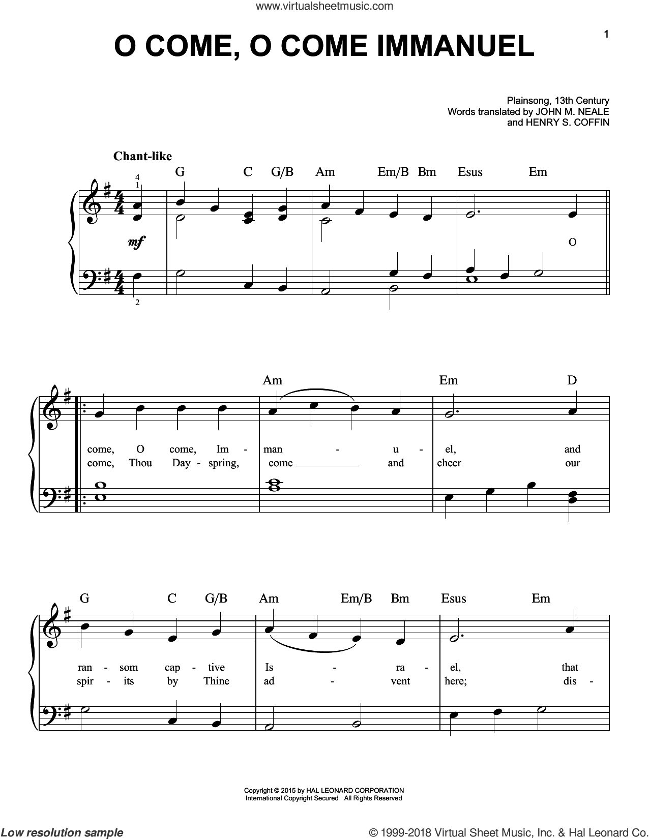 O Come, O Come Immanuel, (beginner)