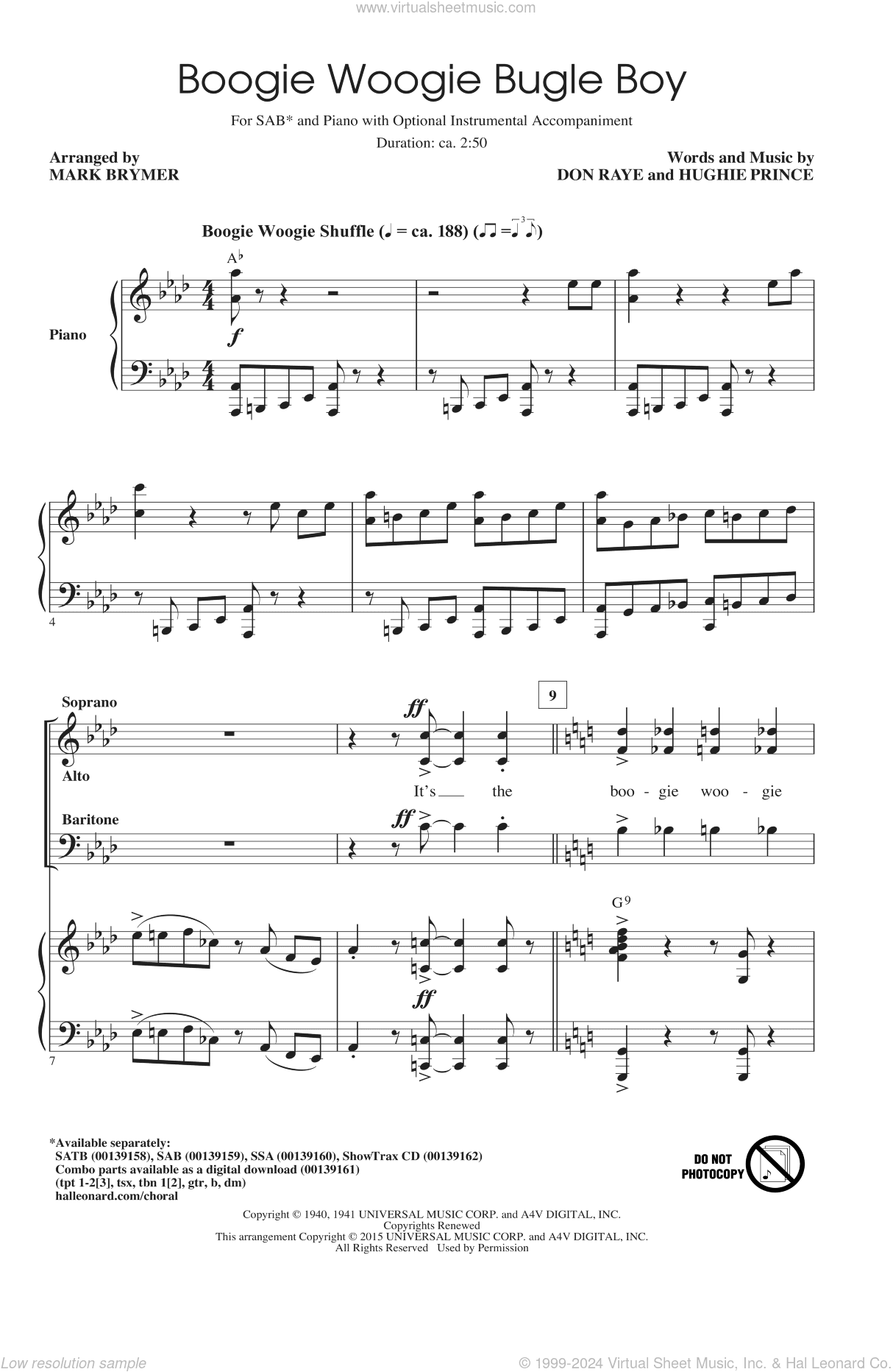 Boogie Woogie Bugle Boy (arr. Mark Brymer)