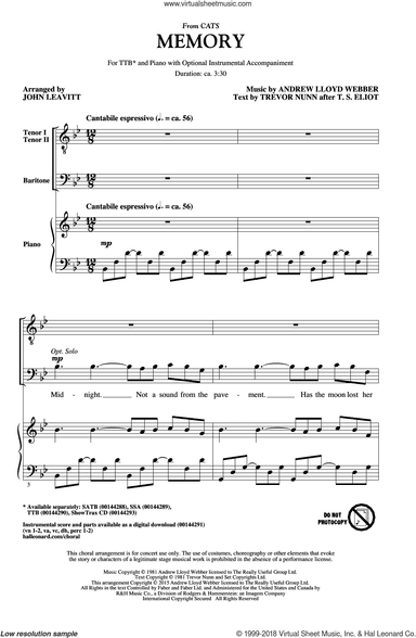 Memory (from Cats) (arr. John Leavitt)