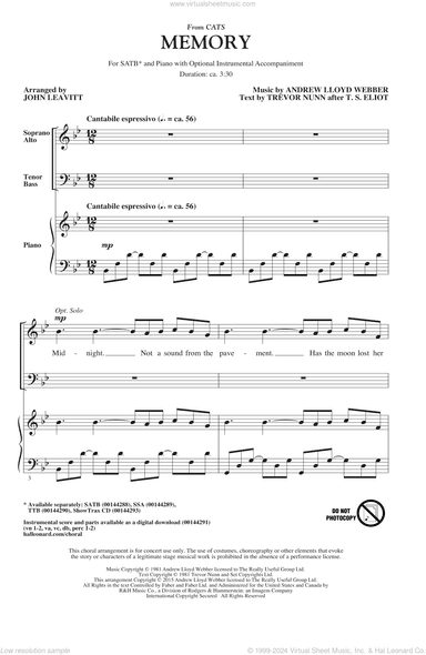 Memory (from Cats) (arr. John Leavitt)