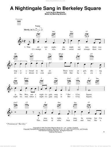 A Nightingale Sang In Berkeley Square