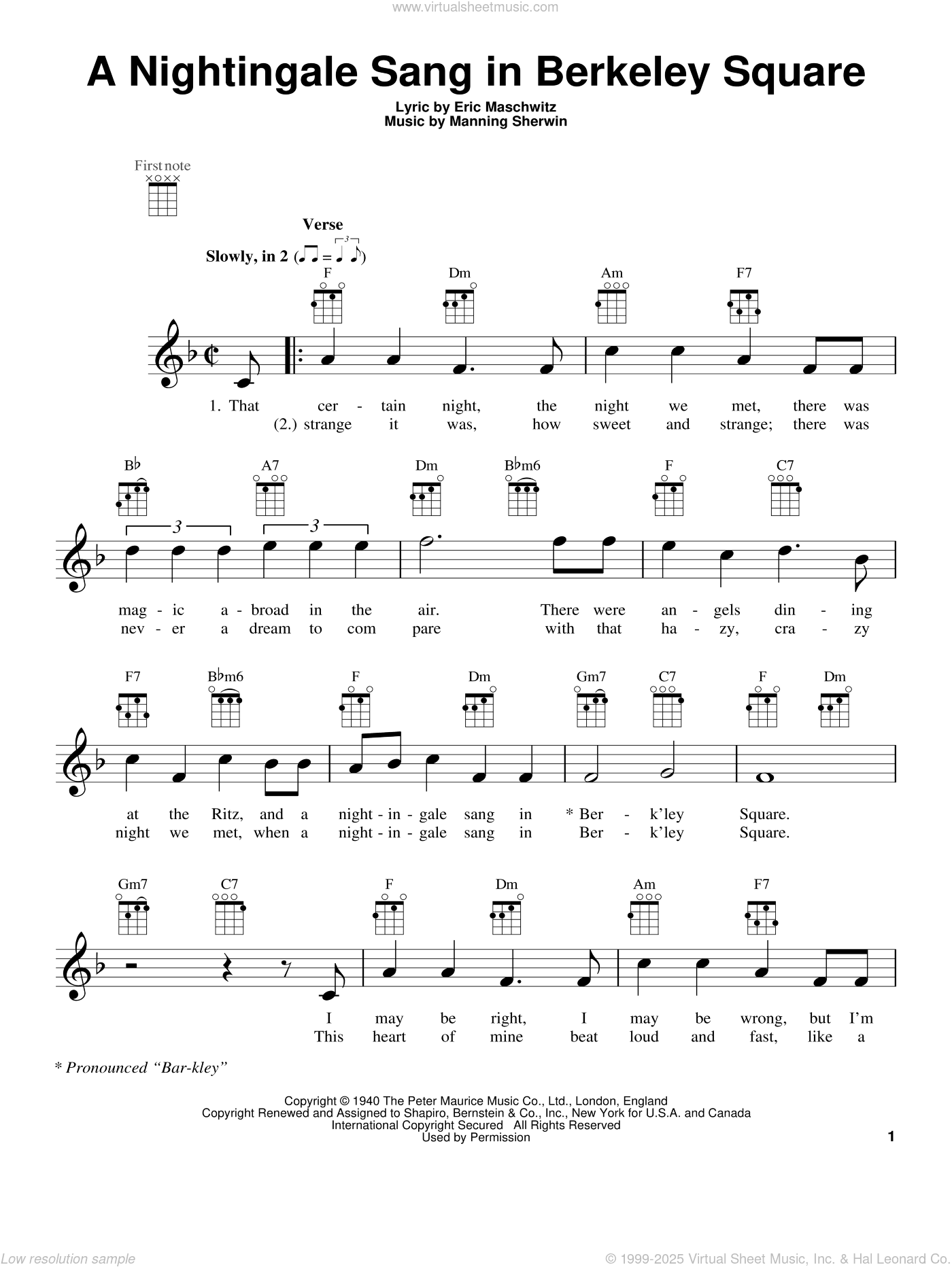 A Nightingale Sang In Berkeley Square