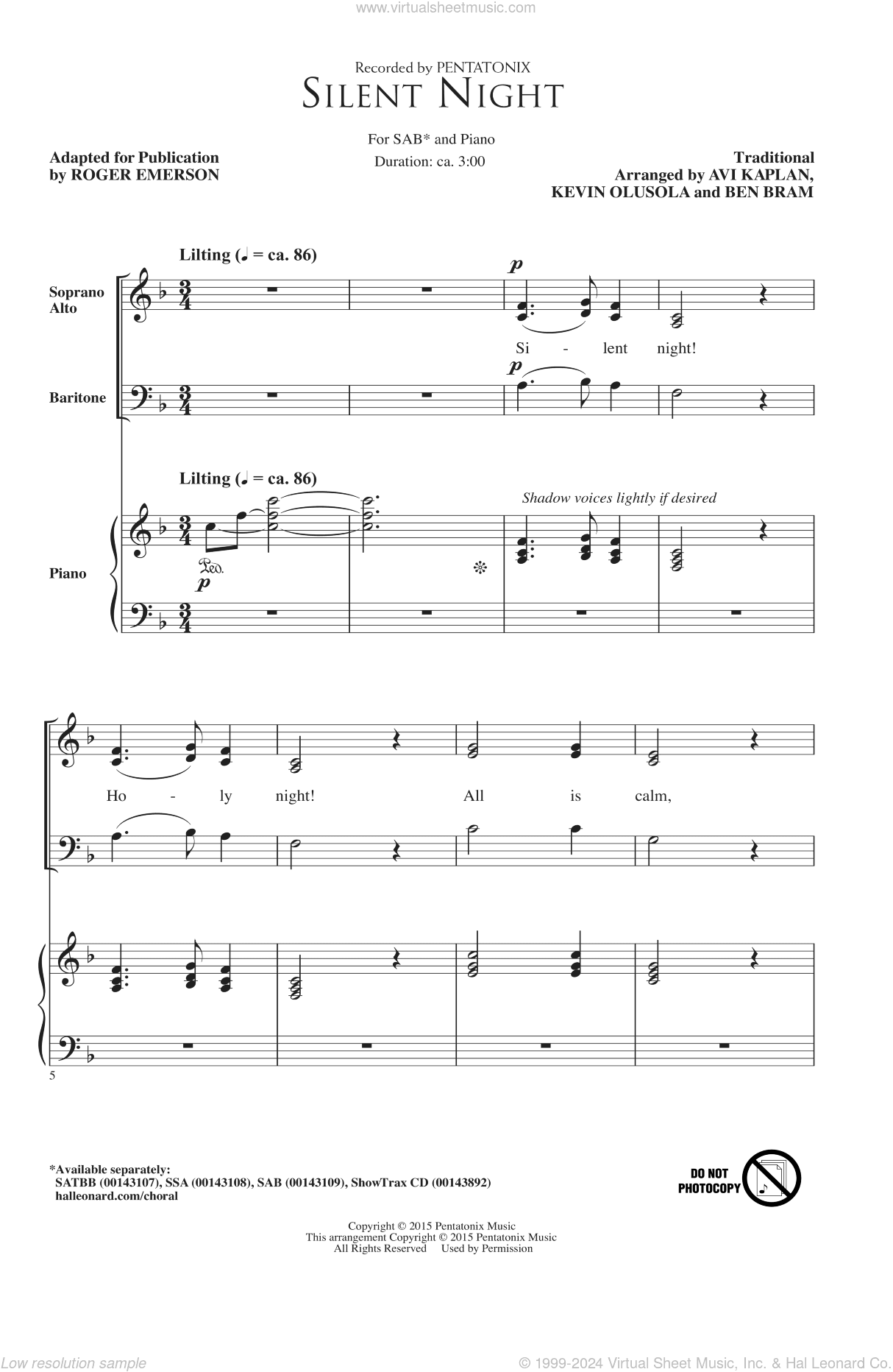 Silent Night (adapt. Roger Emerson)