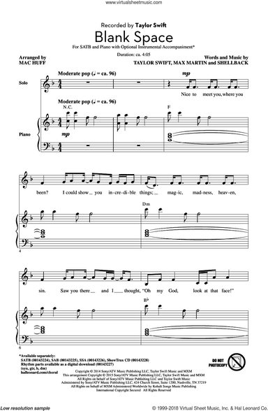 Blank Space (arr. Mac Huff)