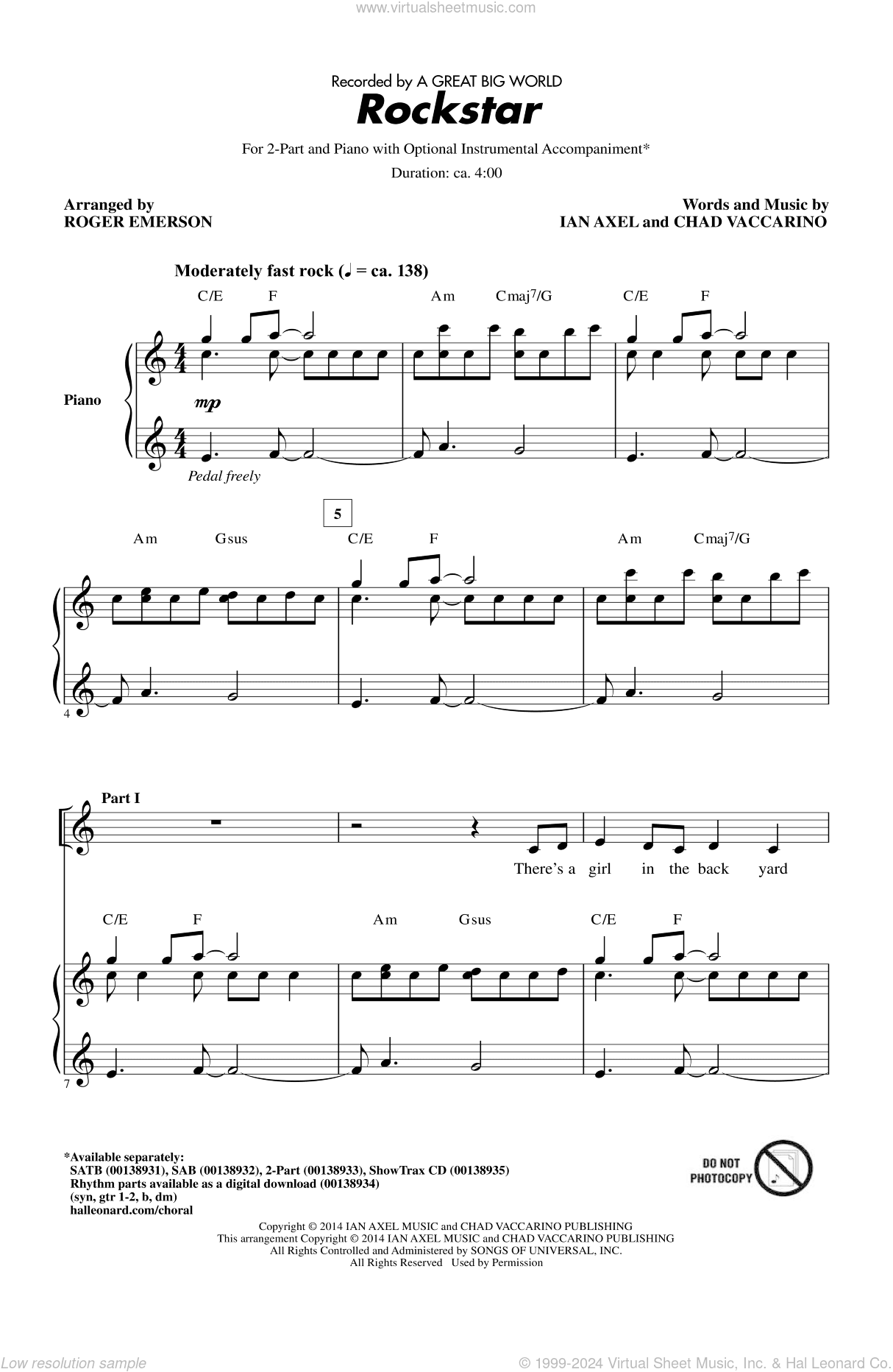 Rockstar (arr. Roger Emerson)