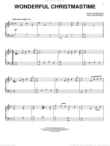 Wonderful Christmastime, (intermediate)