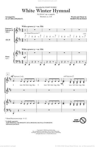 White Winter Hymnal (arr. Alan Billingsley)