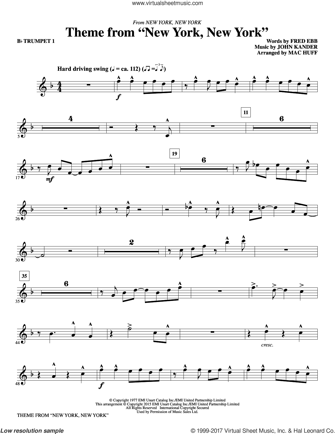 Theme from "New York, New York" (complete set of parts)