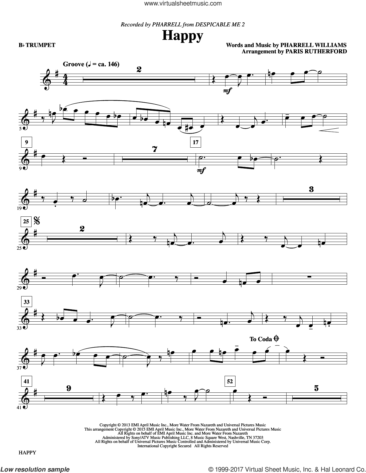 Happy (arr. Paris Rutherford) (complete set of parts)