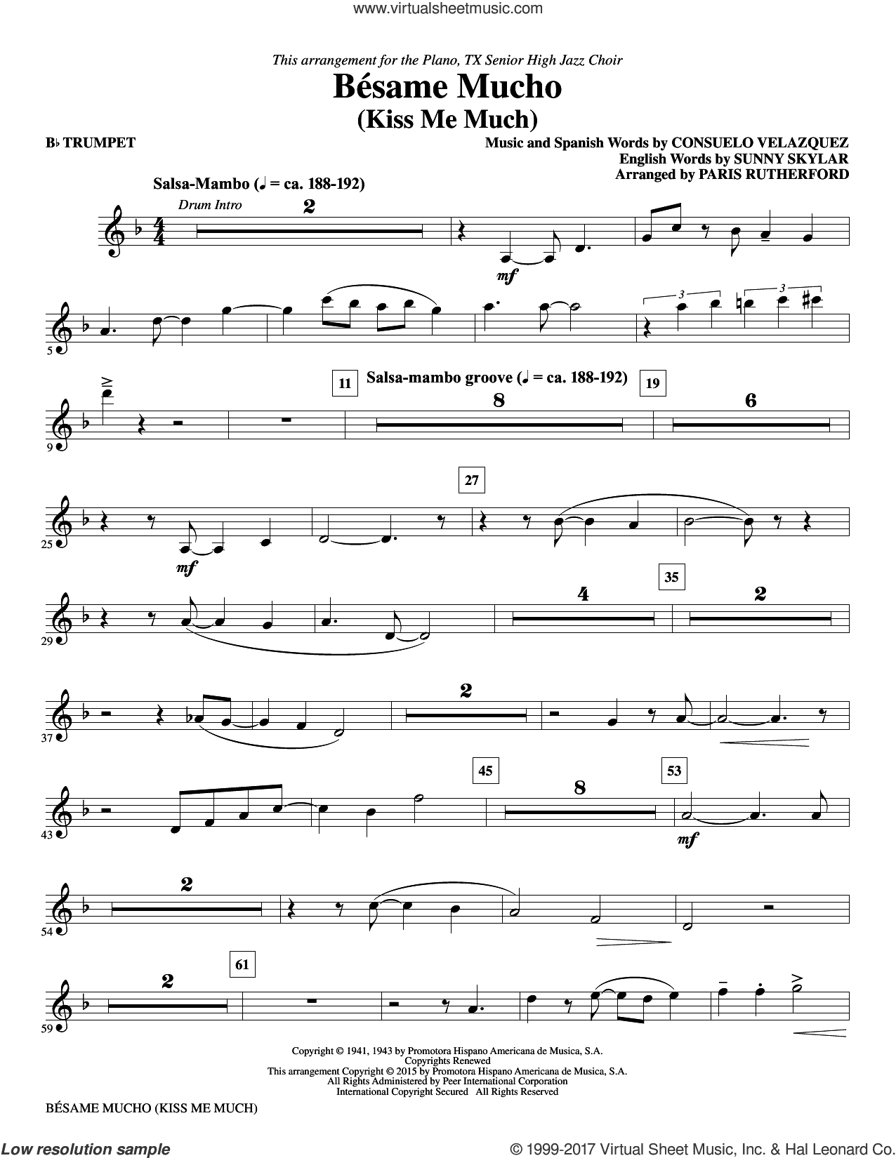 Besame Mucho (Kiss Me Much) (complete set of parts)