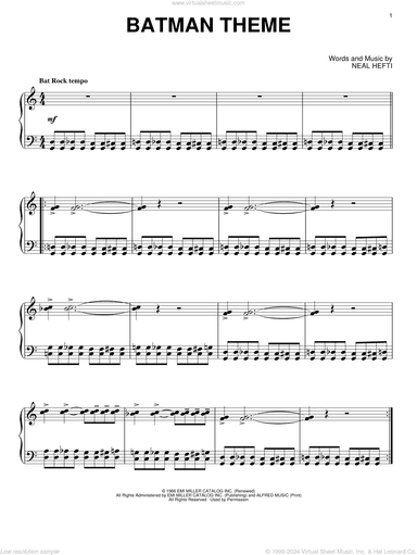 Batman Theme, (intermediate)