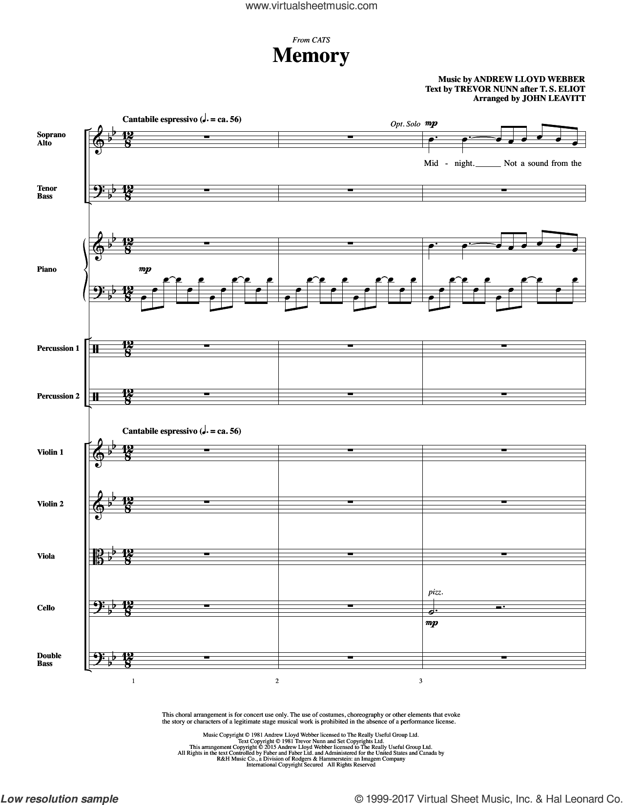 Memory (from Cats) (arr. John Leavitt) (COMPLETE)