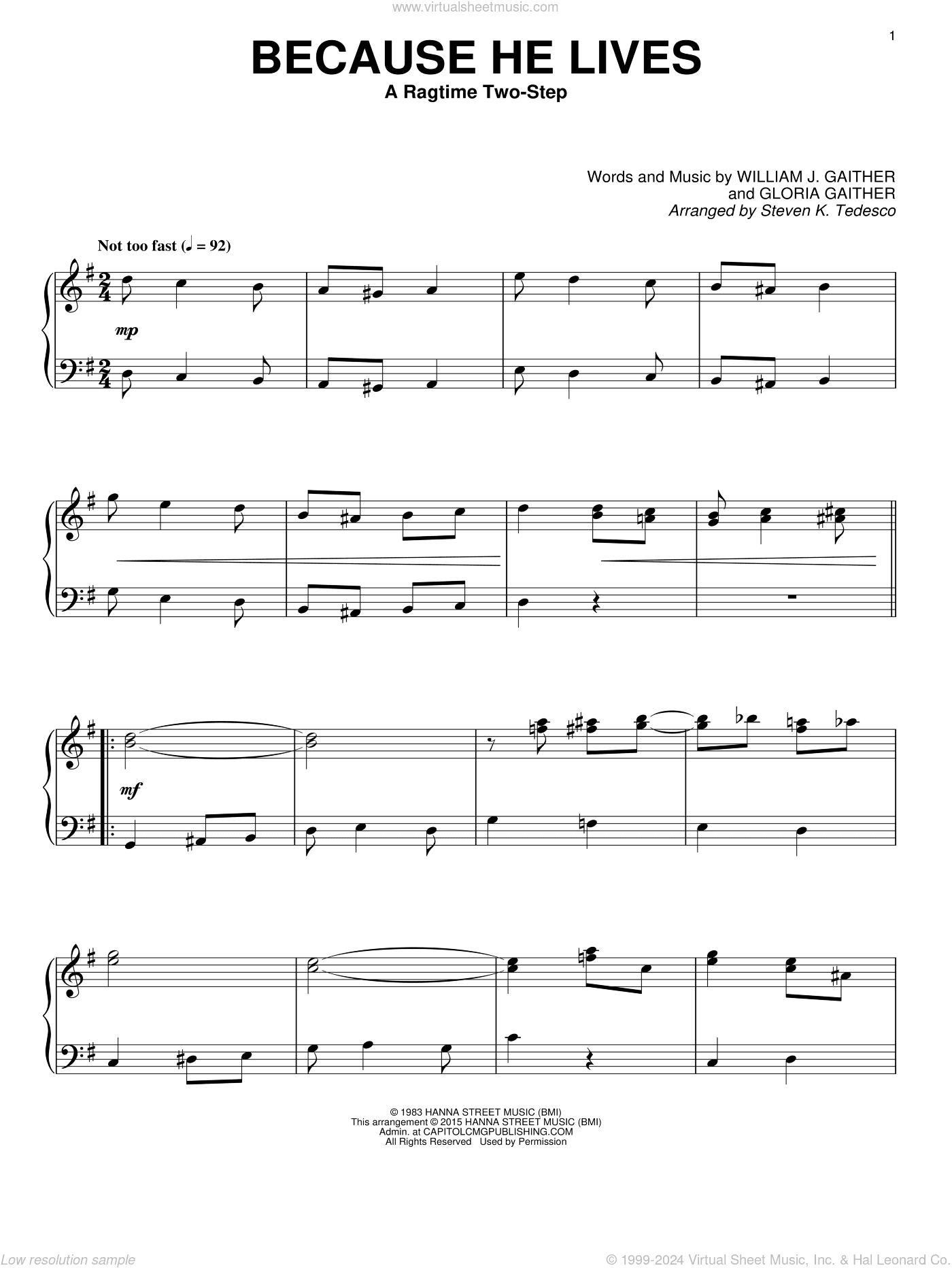 Because He Lives [Ragtime version]