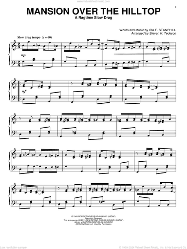 Mansion Over The Hilltop [Ragtime version]