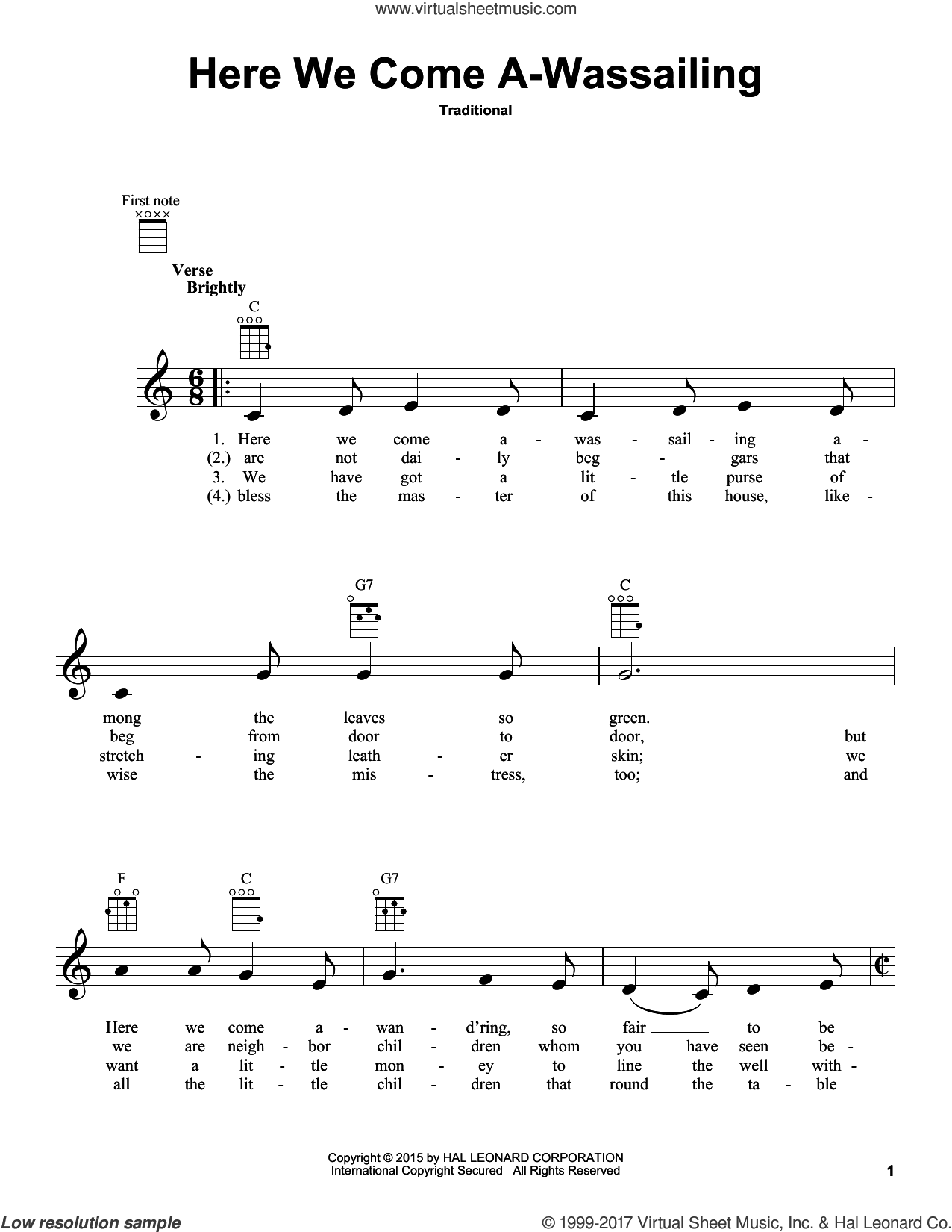 Here We Come A-Wassailing