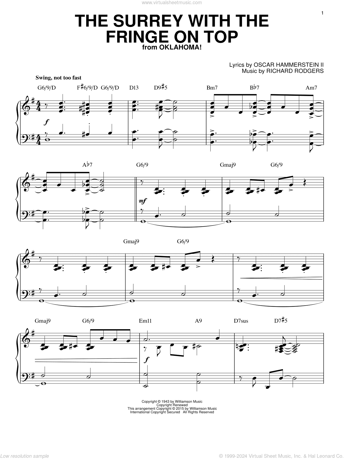 The Surrey With The Fringe On Top [Jazz version] (from Oklahoma!) (arr. Brent Edstrom)