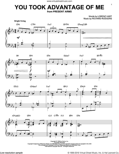 You Took Advantage Of Me [Jazz version] (arr. Brent Edstrom)