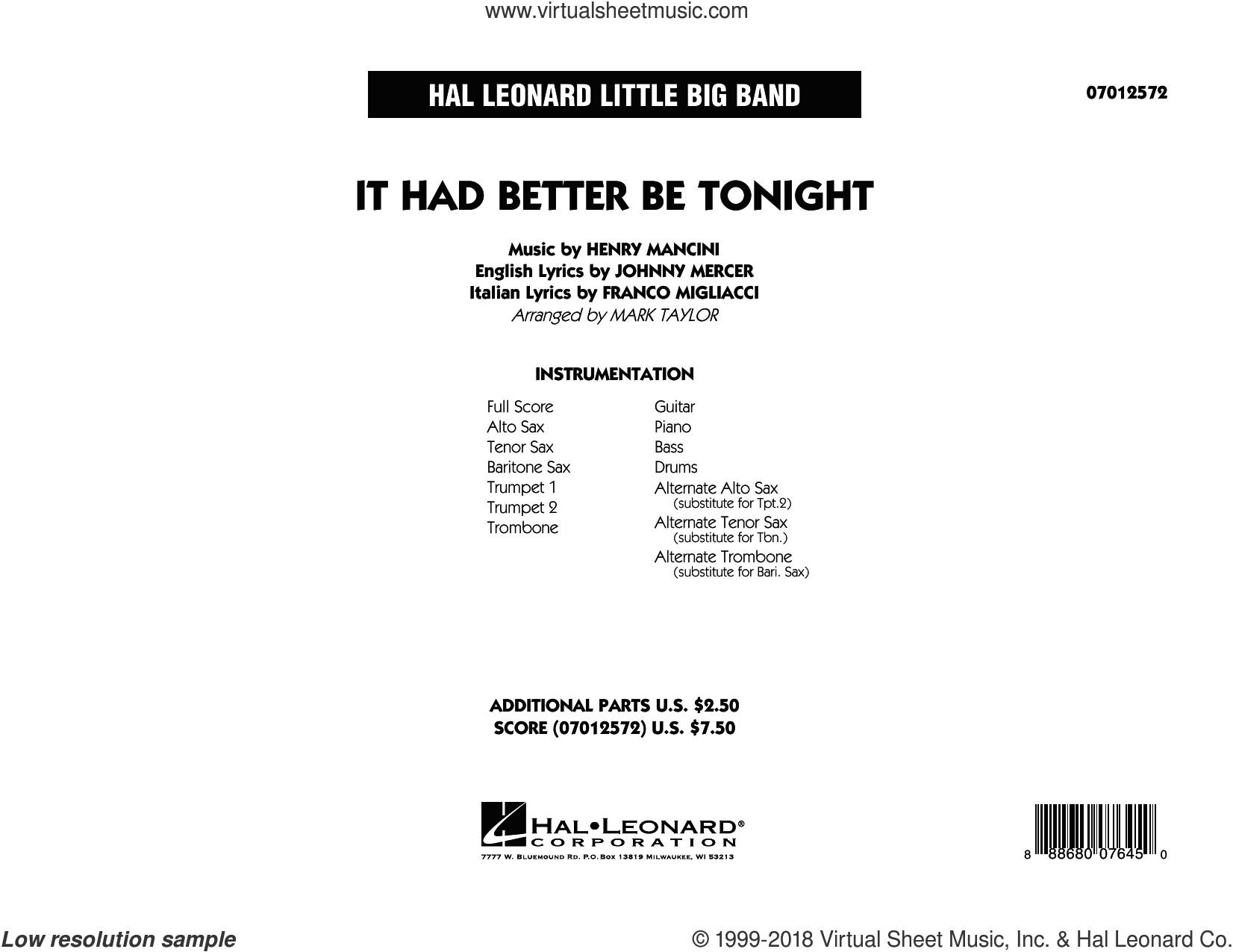 It Had Better Be Tonight (COMPLETE)