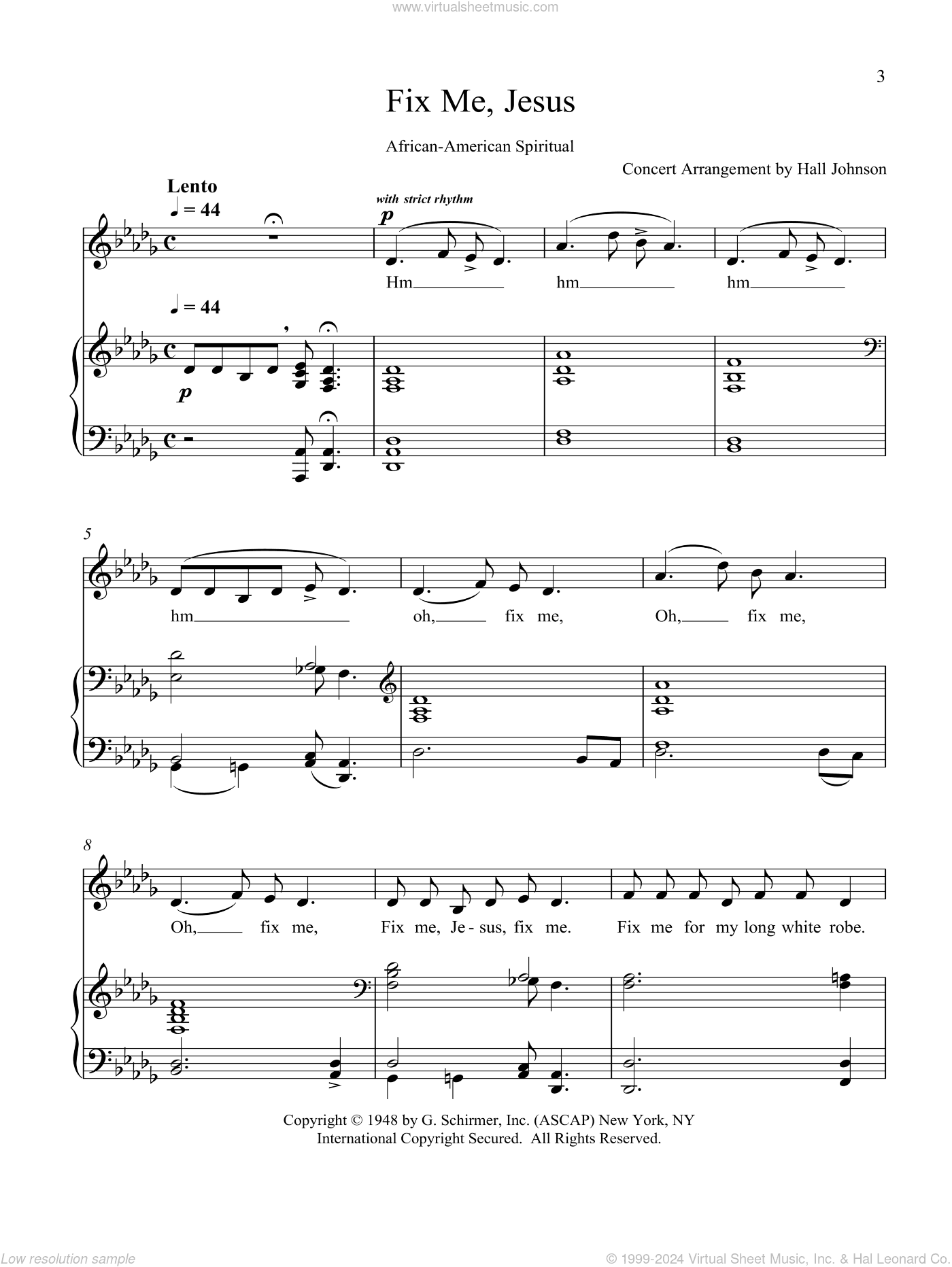 Fix Me, Jesus (D-flat)