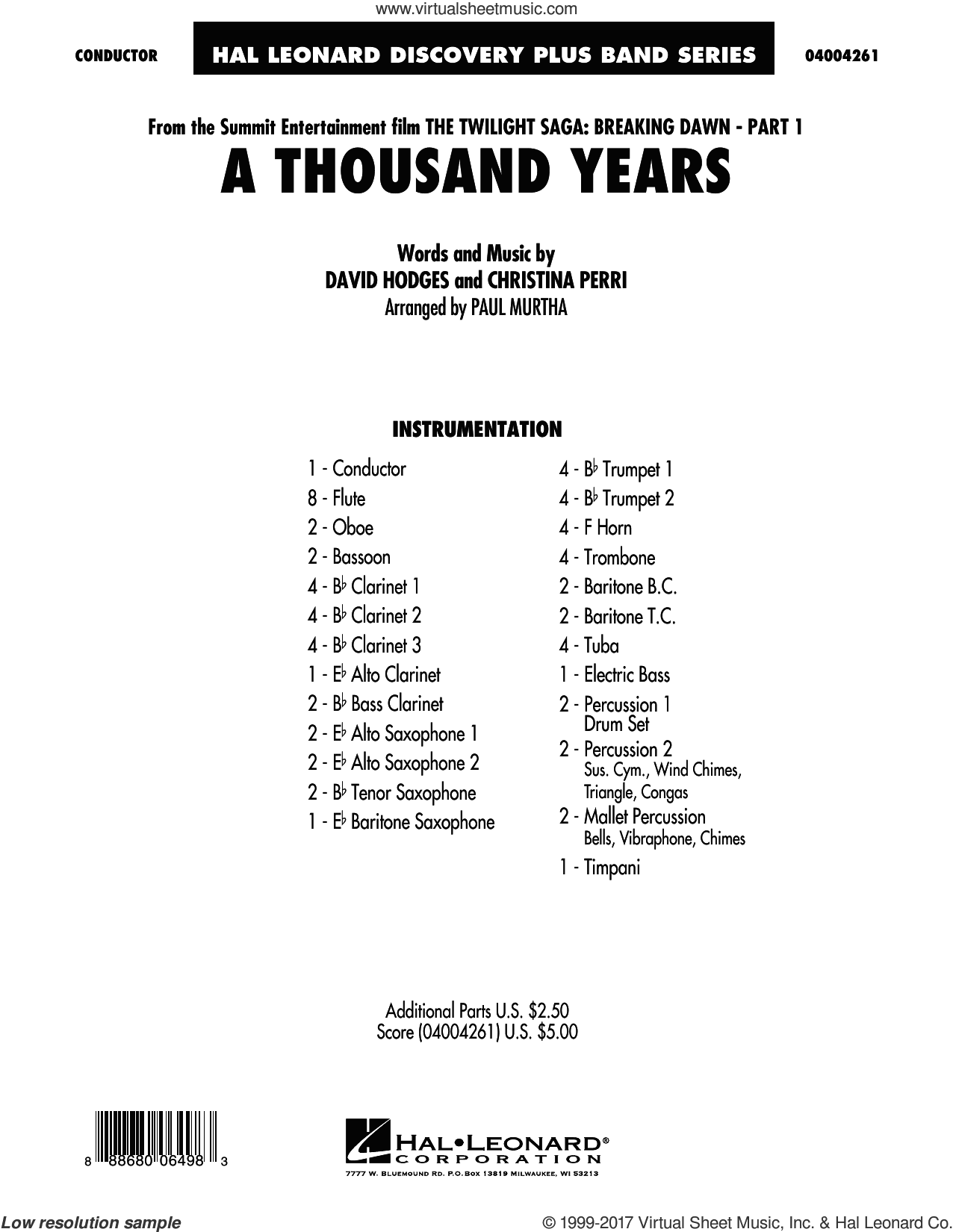 A Thousand Years (from The Twilight Saga: Breaking Dawn, Part 1)