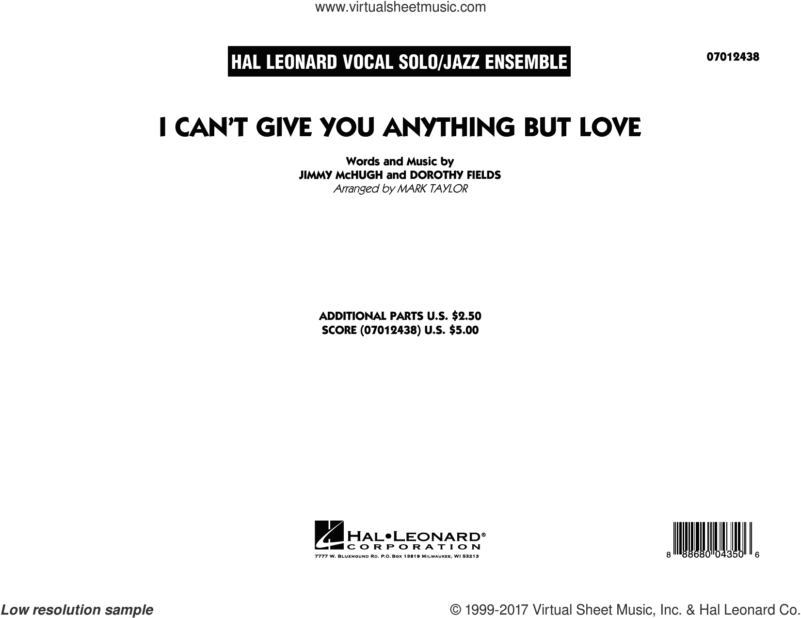 I Can't Give You Anything But Love (Key: B-flat)