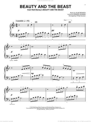 Beauty And The Beast [Classical version] (arr. Phillip Keveren)