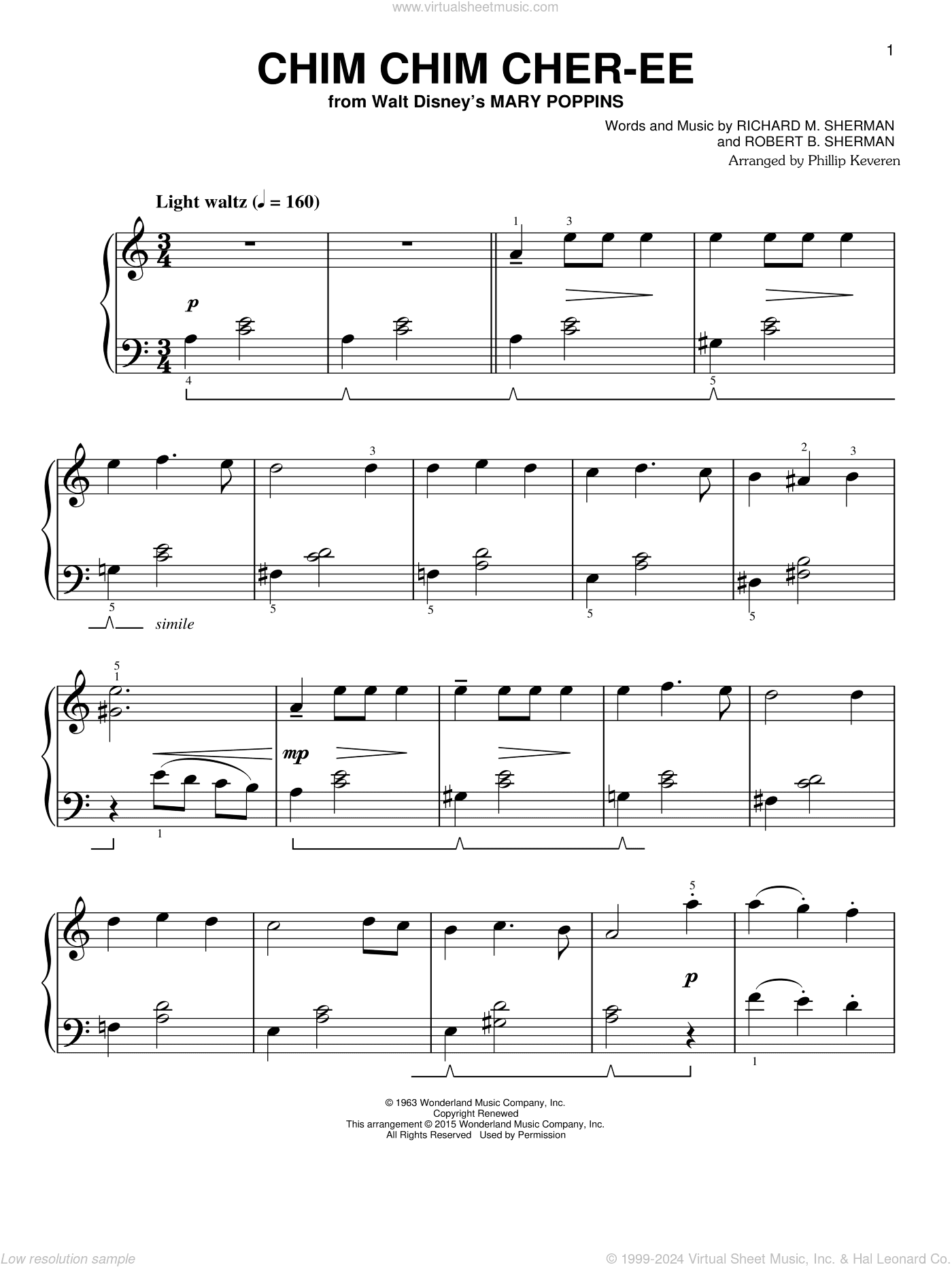 Chim Chim Cher-ee [Classical version] (from Mary Poppins) (arr. Phillip Keveren)