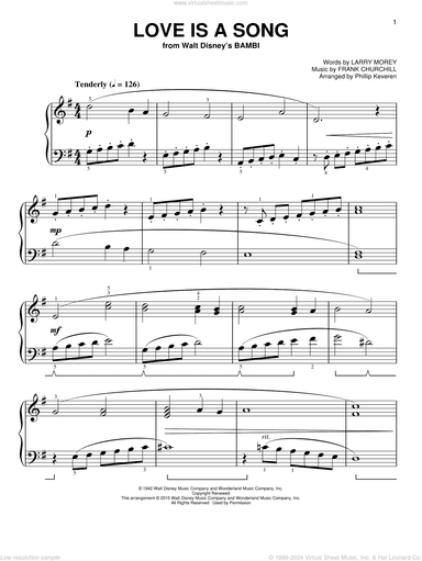 Love Is A Song [Classical version] (from Bambi) (arr. Phillip Keveren)