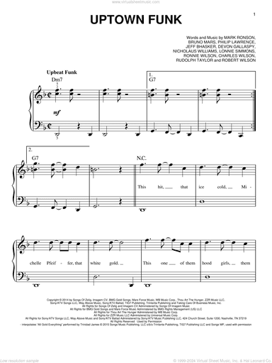 Uptown Funk (feat. Bruno Mars), (easy)