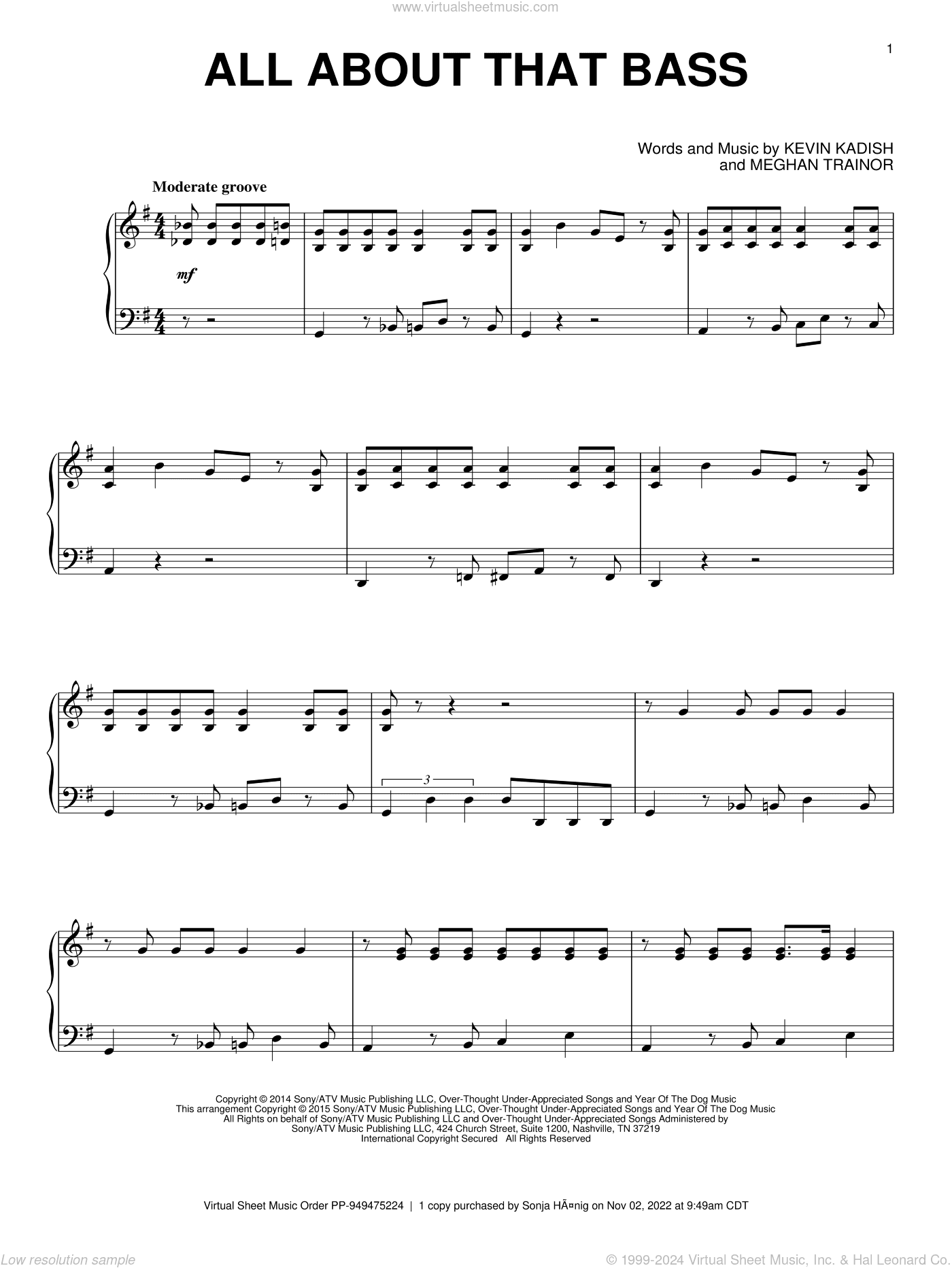 All About That Bass, (intermediate)