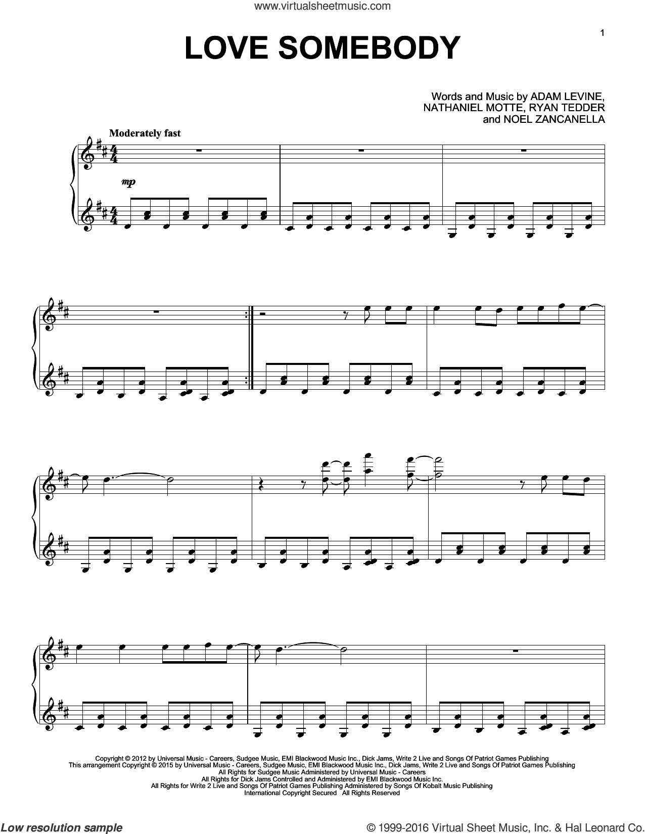 Love Somebody, (intermediate)