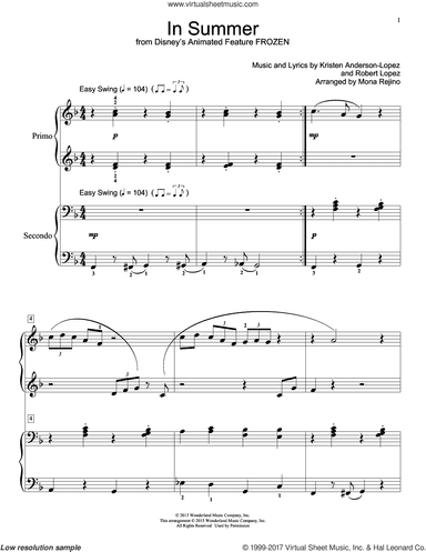 In Summer (from Frozen) (arr. Mona Rejino)