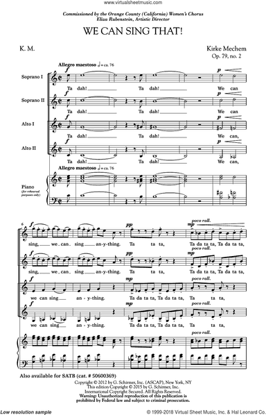 We Can Sing That
