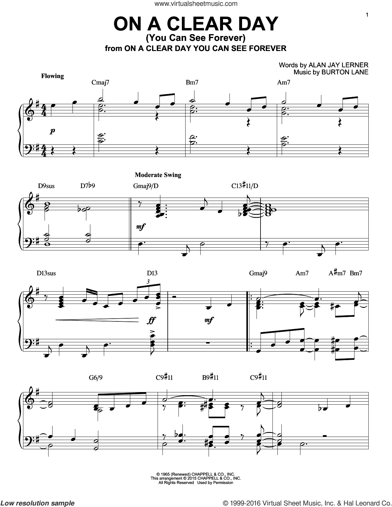 On A Clear Day (You Can See Forever) [Jazz version] (arr. Brent Edstrom)