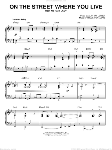 On The Street Where You Live [Jazz version] (arr. Brent Edstrom)