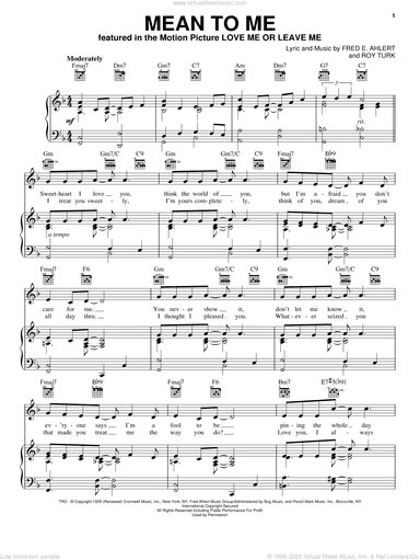 Mean To Me (from Love Me Or Leave Me)