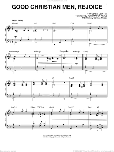 Good Christian Men, Rejoice [Jazz version] (arr. Brent Edstrom)