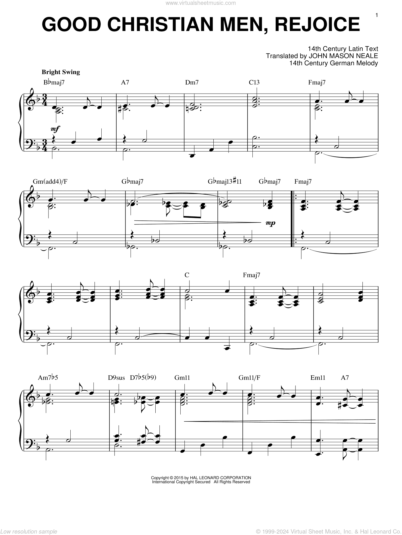 Good Christian Men, Rejoice [Jazz version] (arr. Brent Edstrom)