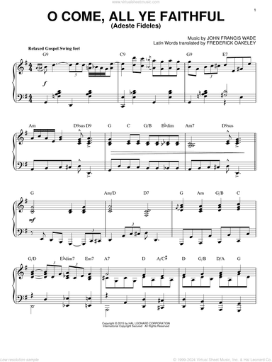 O Come, All Ye Faithful (Adeste Fideles) [Jazz version] (arr. Brent Edstrom)