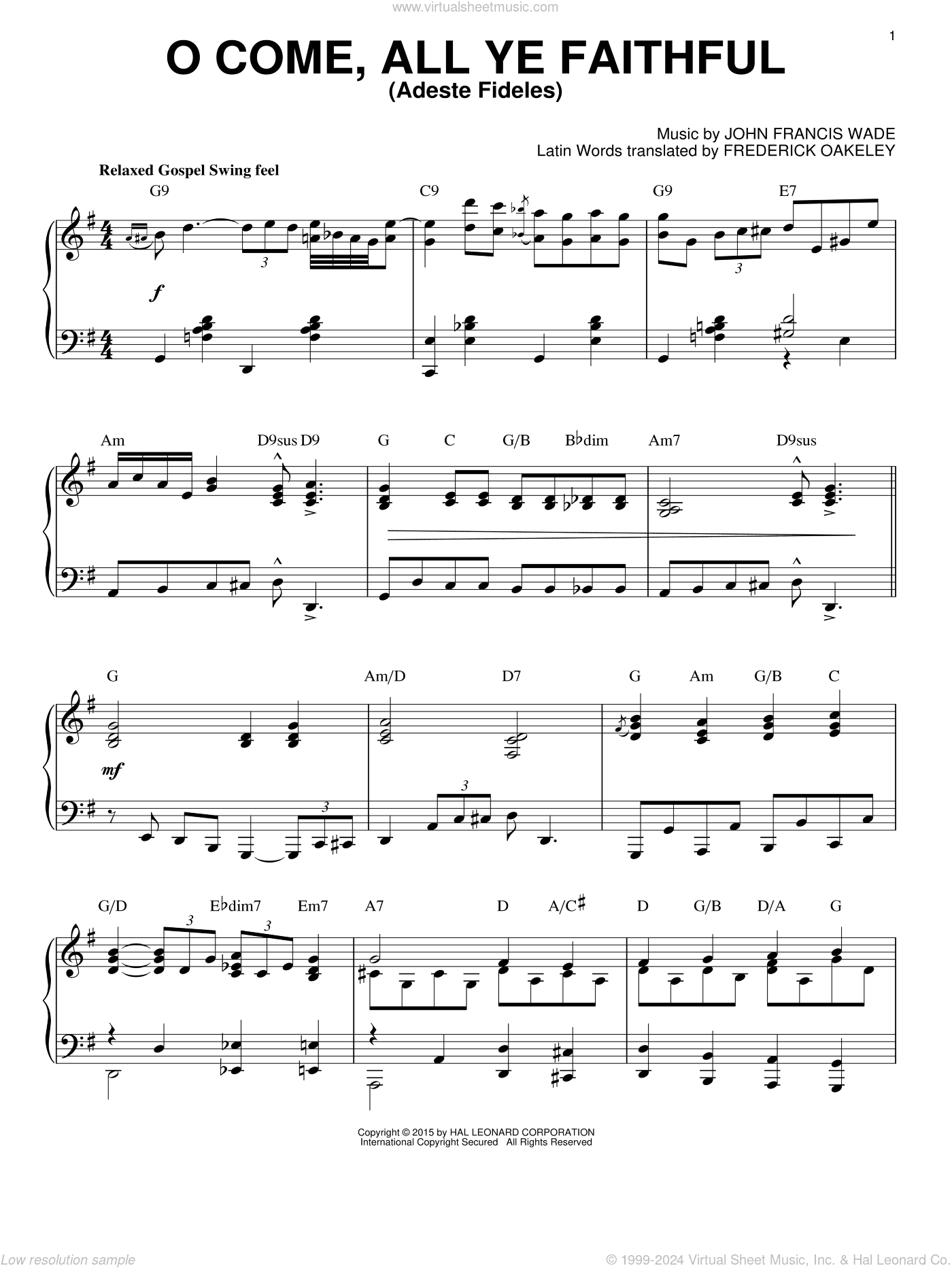 O Come, All Ye Faithful (Adeste Fideles) [Jazz version] (arr. Brent Edstrom)