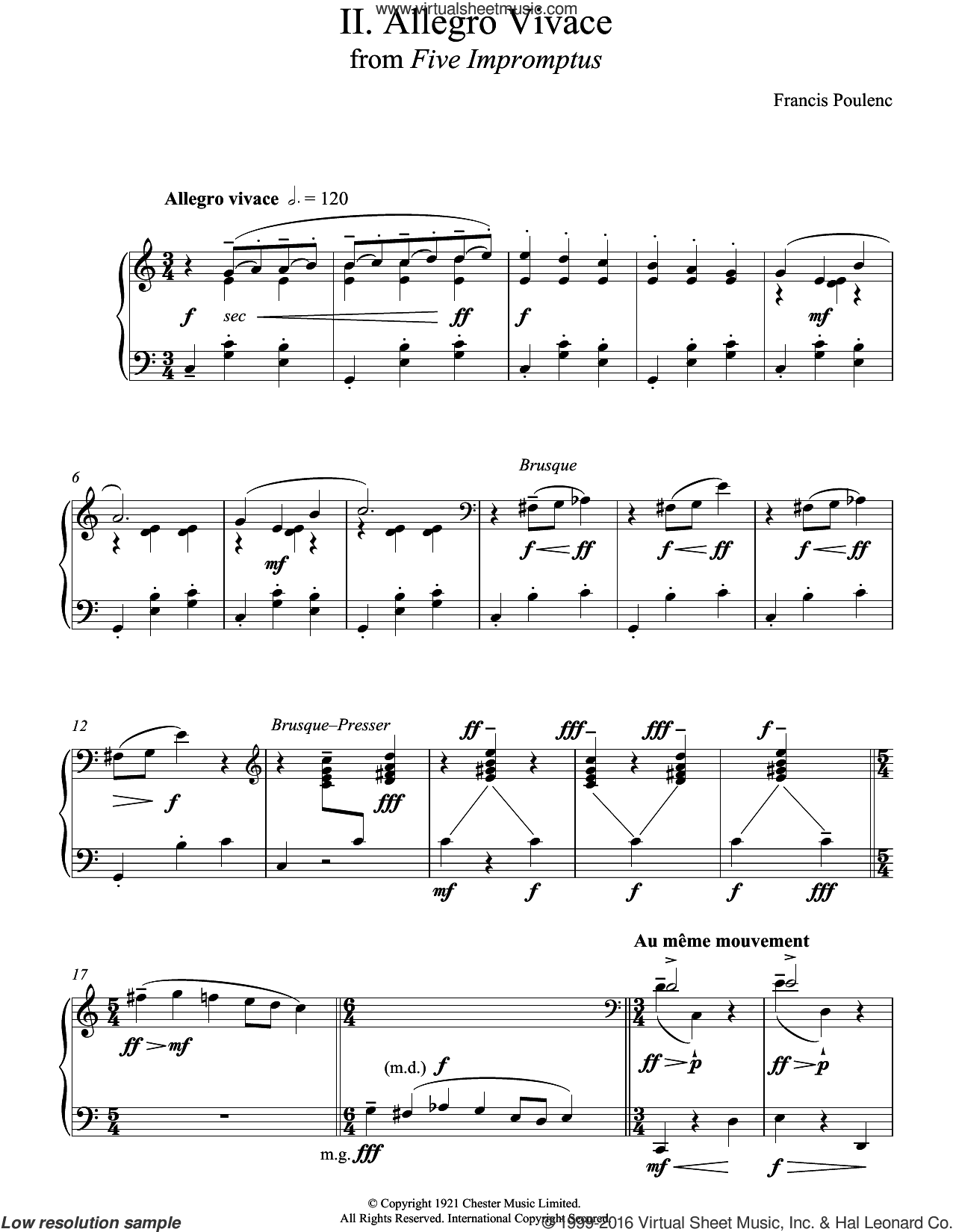 Allegro Vivace (From Five Impromptus)