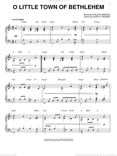 O Little Town Of Bethlehem [Jazz version] (arr. Brent Edstrom)