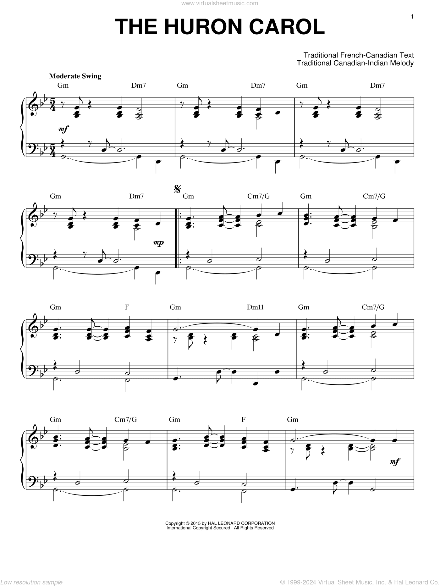 The Huron Carol [Jazz version] (arr. Brent Edstrom)
