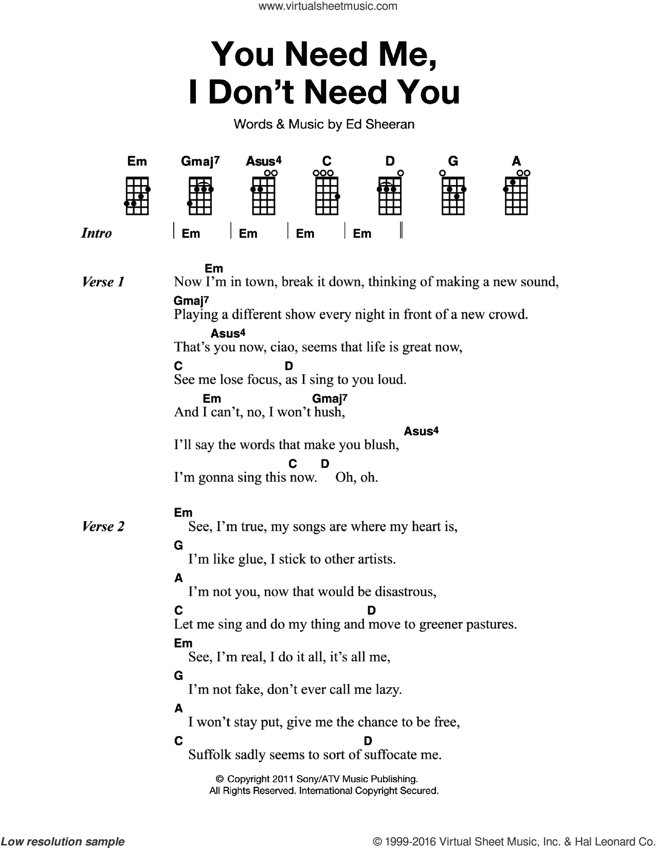 You Need Me I Don't Need You