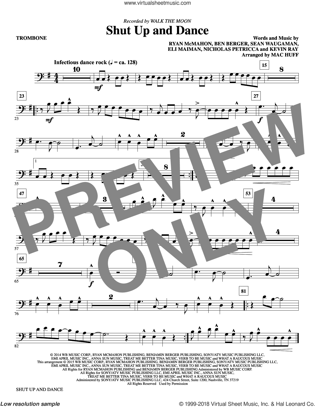 Shut Up and Dance (arr. Mac Huff) (complete set of parts)