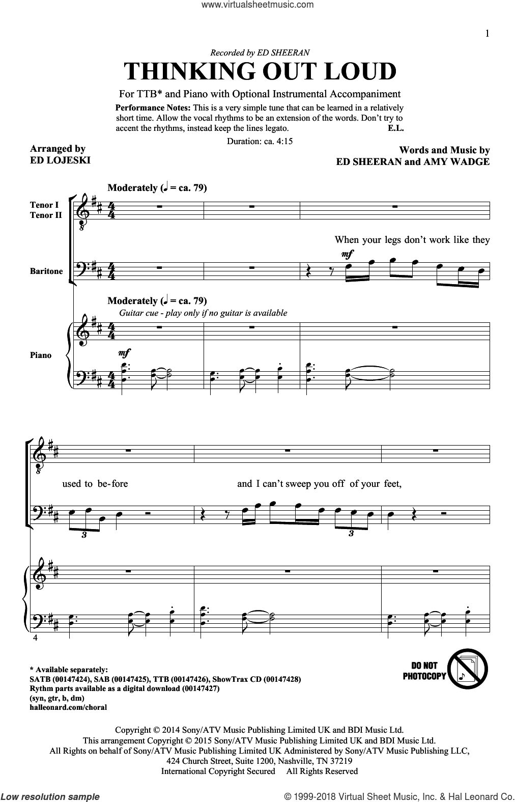 Thinking Out Loud (arr. Ed Lojeski)